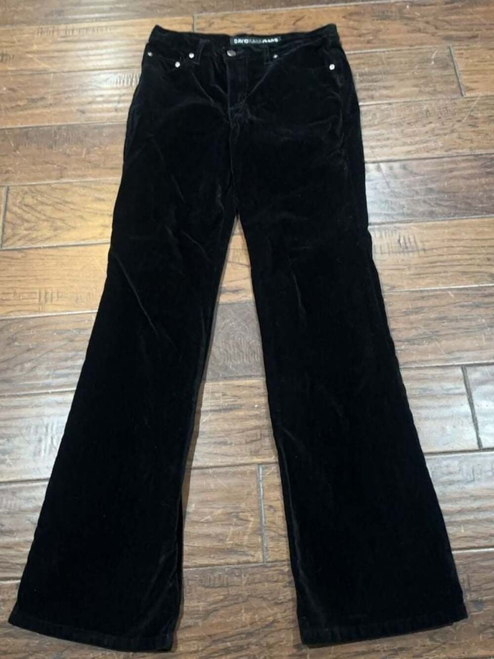 David Kahn Jeans Black‎ Velvet Flare Pants Size 8